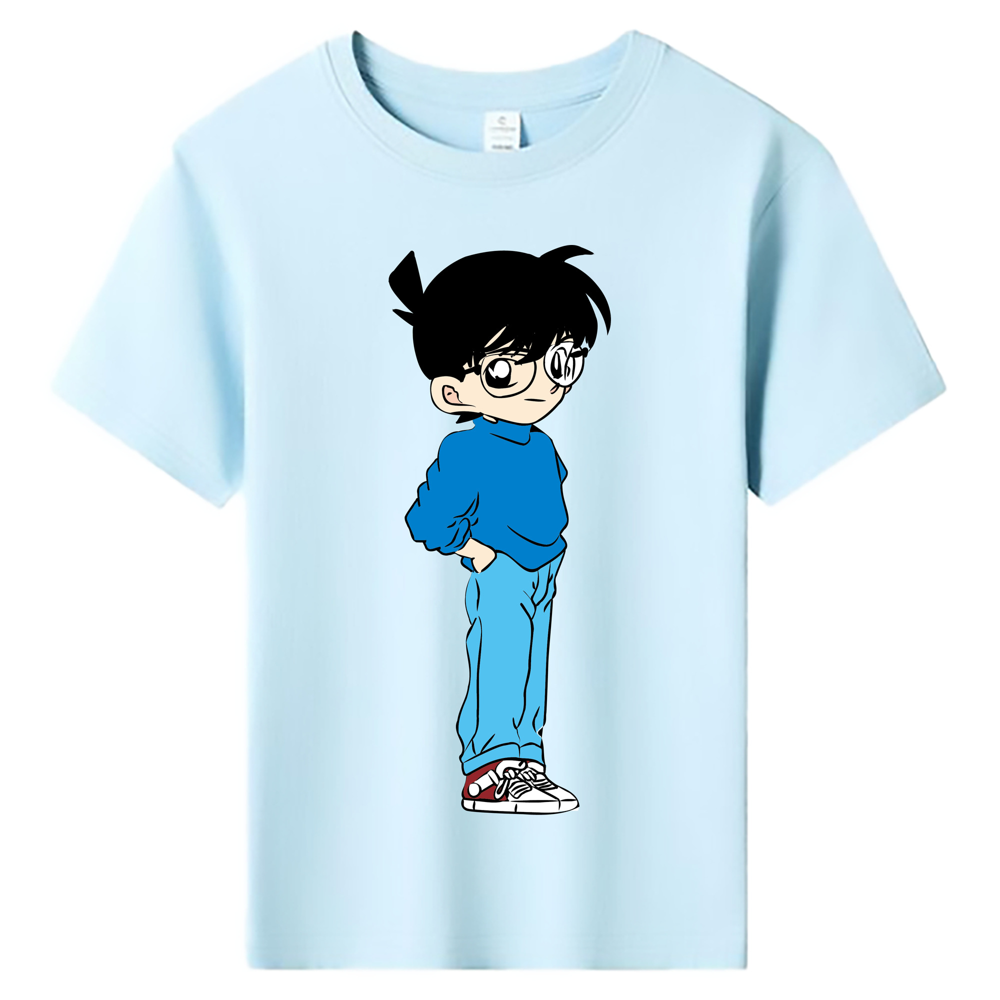 （画像用） 名探偵コナン 江戸川 コナン Detective Conan Conan Edogawa 綿100％キッズTシャツ（フロントプリント）